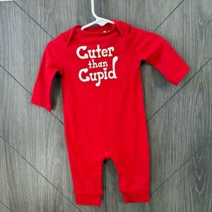 Cat & Jack Red Baby Onesie Cuter than Cupid Graphic